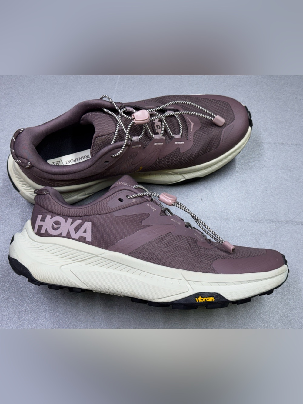 HOKA Transport Women’s Trail Shoes US 7B Mauve Vibram Cordura Worn Once